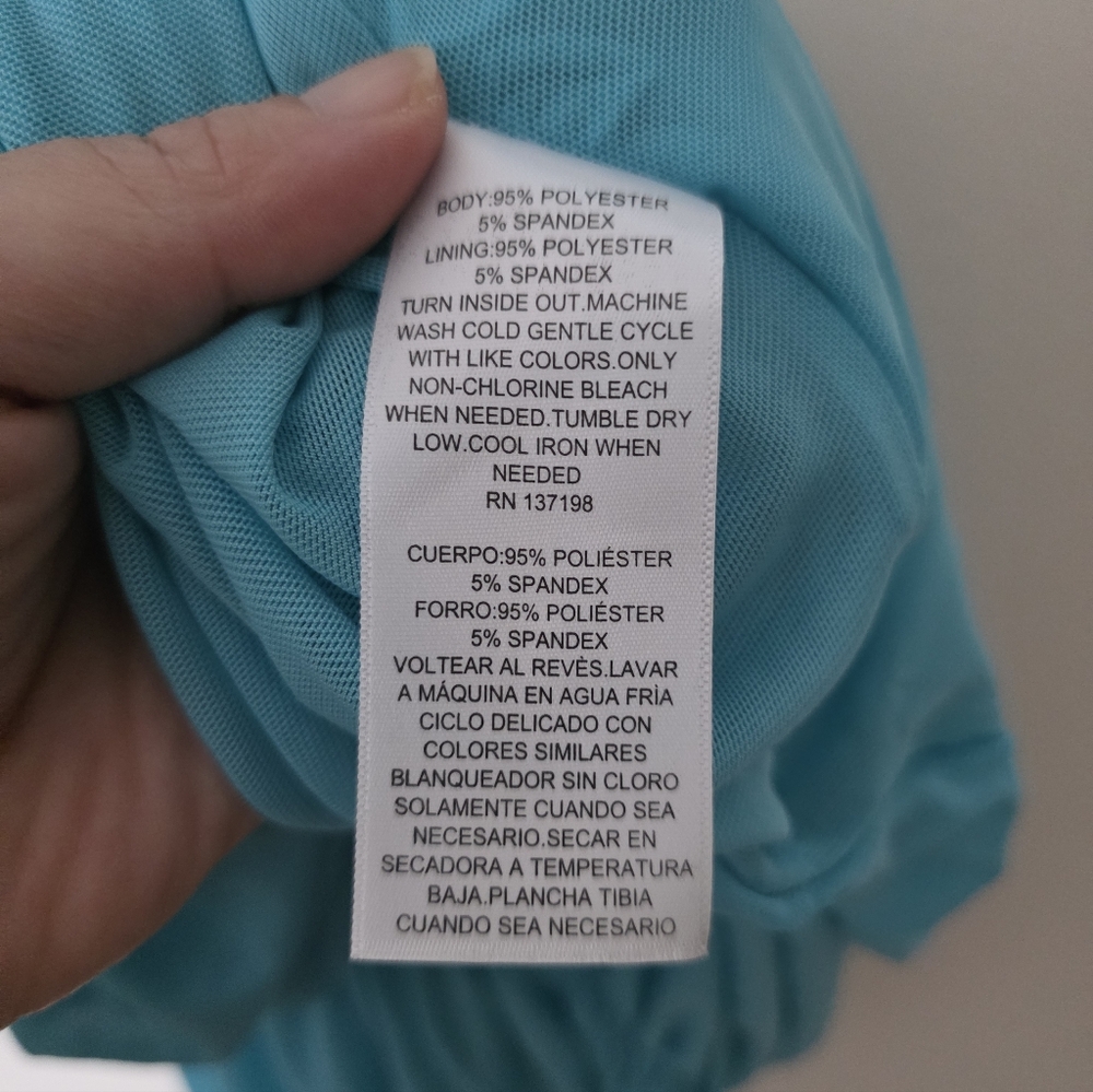 Royalty by Maluma Women's Ruched Mini Dress Turquoise Side Cuts Size Small - Picture 6 of 7